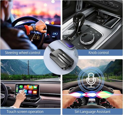 محول Carplay اللاسلكي M CARKUMI، توصيل وتشغيل واي فاي 5 جيجا هرتز، CarPlay اللاسلكي ومحول Android التلقائي مع YouTube Netflix Google Play، تحويل سلكي إلى Carplay لاسلكي، فقط لسيارات CarPlay السلكية OEM in Kuwait