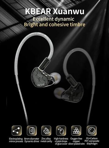 KZ ZSN Pro X in Ear Monitor, Wired Gaming Earbuds, HiFi KZ in Ear Headphones with Hybrid Dual Driver 1ba 1dd High Fidelity Musicians IEM Earphones with Detachable Tangle-Free Cable (with mic, Black) in Saudi Arabia