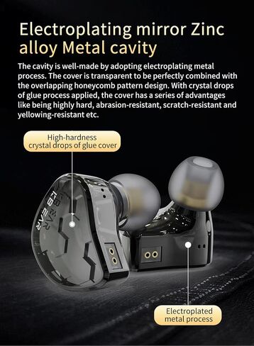 KZ ZSN Pro X in Ear Monitor, Wired Gaming Earbuds, HiFi KZ in Ear Headphones with Hybrid Dual Driver 1ba 1dd High Fidelity Musicians IEM Earphones with Detachable Tangle-Free Cable (with mic, Black) in Saudi Arabia