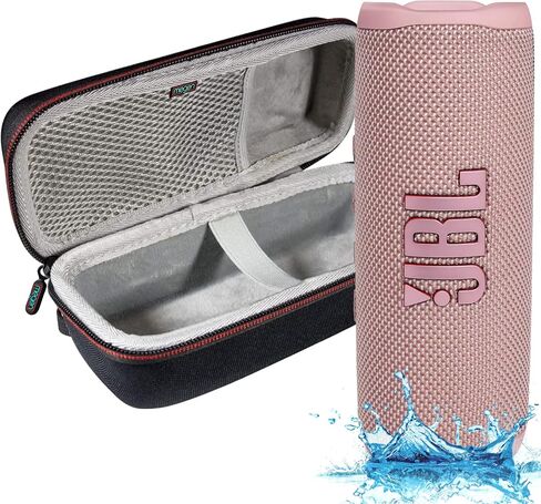 JBL Flip 6 - Waterproof Portable Bluetooth Speaker, Powerful Sound and deep bass, IPX7 Waterproof, 12 Hours of Playtime with Megen Hardshell Case - Pink in Saudi Arabia