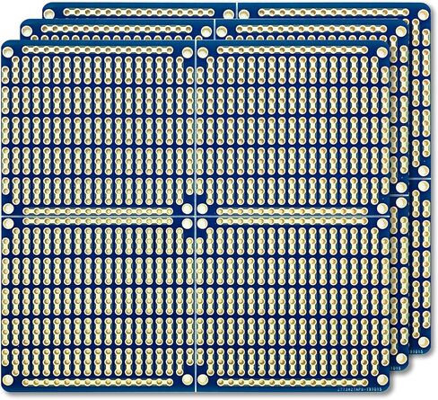 ElectroCookie Snappable PCB, Strip Board with Power Rails for Electronics Projects Compatible for DIY Arduino Soldering Projects, Gold-Plated, 3.8"x3.5" (3 Pack, Blue) in Kuwait