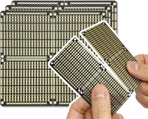 ElectroCookie Snappable PCB, Strip Board with Power Rails for Electronics Projects Compatible for DIY Arduino Soldering Projects, Gold-Plated, 3.8"x3.5" (3 Pack, Blue) in Kuwait