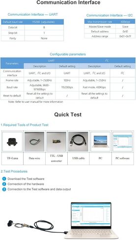 SmartFly info TF-Luna Lidar Sensor 0.1-8m Short-Range Distance Single-Point Ranging Finder Module UART / I2C Compatible with Pixhawk and Raspberry Pi for Drone/Robot Obstacle Avoidance in Saudi Arabia