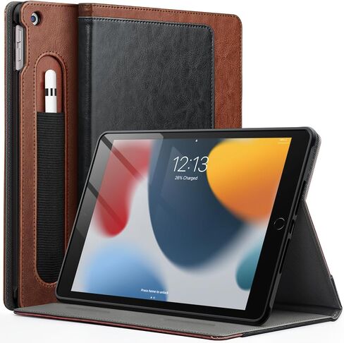 حافظة JETech لجهاز iPad مقاس 10.2 بوصة، الجيل التاسع/الثامن/السابع (2021/2020/2019) مع حامل قلم رصاص، غطاء واقٍ ناعم من مادة TPU بحامل متعدد الزوايا، تنبيه/غفو تلقائي (ذهبي وردي) in Kuwait