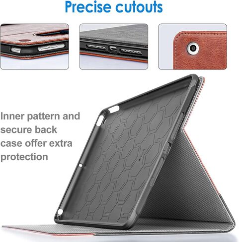 حافظة JETech لجهاز iPad مقاس 10.2 بوصة، الجيل التاسع/الثامن/السابع (2021/2020/2019) مع حامل قلم رصاص، غطاء واقٍ ناعم من مادة TPU بحامل متعدد الزوايا، تنبيه/غفو تلقائي (ذهبي وردي) in Kuwait