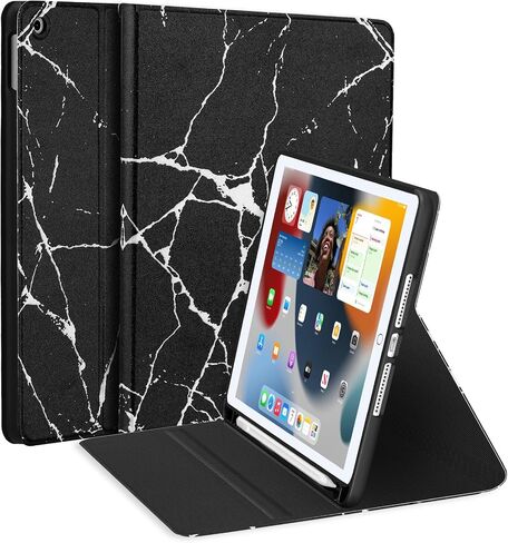Case for iPad 9th Generation(2021)/ 2020 iPad 8th Generation/ 2019 iPad 7th Generation, [Corner Protection] Multi-Angle Viewing Stand 10.2 Inch iPad Case Covers with Auto Sleep Wake (Black) in Kuwait