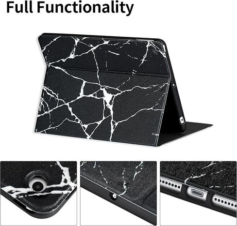 Case for iPad 9th Generation(2021)/ 2020 iPad 8th Generation/ 2019 iPad 7th Generation, [Corner Protection] Multi-Angle Viewing Stand 10.2 Inch iPad Case Covers with Auto Sleep Wake (Black) in Kuwait