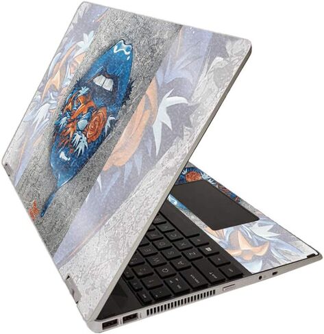 MightySkins Glossy Glitter Skin for HP Pavilion x360 15" (2020) - Blue Lips | Protective, Durable High-Gloss Glitter Finish | Easy to Apply, Remove, and Change Styles | Made in The USA in Kuwait