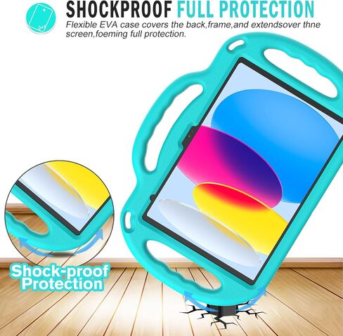 iPad 10th Generation Kids Case, iPad 10.9 Case, [Shoulder Strap][Light Weight Handle] Stand Child Protective Cases Shockproof Cover for iPad 10.9 inch 2022 (10th Gen) - Black in Kuwait
