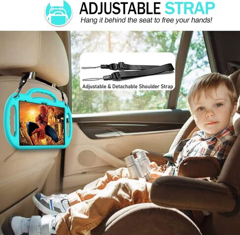 iPad 10th Generation Kids Case, iPad 10.9 Case, [Shoulder Strap][Light Weight Handle] Stand Child Protective Cases Shockproof Cover for iPad 10.9 inch 2022 (10th Gen) - Black in Kuwait