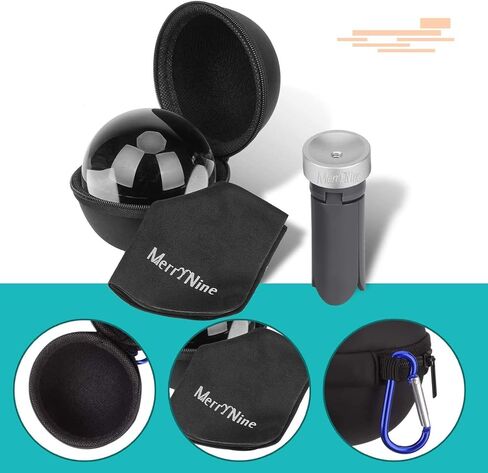 كرة تصوير كريستالية من MerryNine K9، كرة كريستال بعدسة K9 مع حامل ثلاثي صغير، واجهة كاميرا عالمية وقاعدة معدنية مستديرة وحقيبة، لتعليم الصور الفوتوغرافية والديكور الفني لفيزياء الطيف (80 مم) in Kuwait