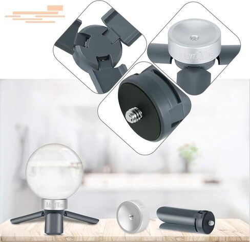 كرة تصوير كريستالية من MerryNine K9، كرة كريستال بعدسة K9 مع حامل ثلاثي صغير، واجهة كاميرا عالمية وقاعدة معدنية مستديرة وحقيبة، لتعليم الصور الفوتوغرافية والديكور الفني لفيزياء الطيف (80 مم) in Kuwait