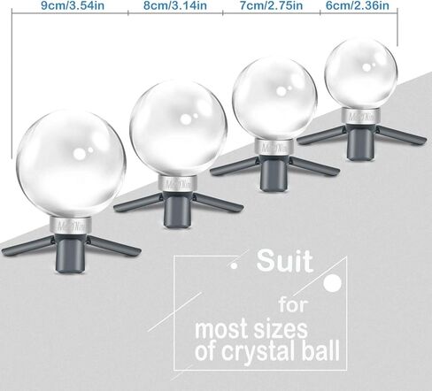 كرة تصوير كريستالية من MerryNine K9، كرة كريستال بعدسة K9 مع حامل ثلاثي صغير، واجهة كاميرا عالمية وقاعدة معدنية مستديرة وحقيبة، لتعليم الصور الفوتوغرافية والديكور الفني لفيزياء الطيف (80 مم) in Kuwait