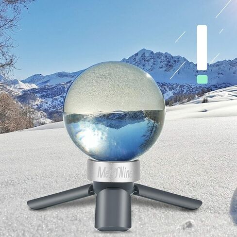 كرة تصوير كريستالية من MerryNine K9، كرة كريستال بعدسة K9 مع حامل ثلاثي صغير، واجهة كاميرا عالمية وقاعدة معدنية مستديرة وحقيبة، لتعليم الصور الفوتوغرافية والديكور الفني لفيزياء الطيف (80 مم) in Kuwait