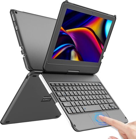 Keyboard Case for All-New Amazon Fire HD 10 & Fire HD 10 Plus Tablet (11th Generation 2021 Release) 10.1", 360° Rotatable, Touchpad Bluetooth Keyboard with Pencil Holder for Fire HD 10 Tablet in Kuwait