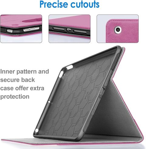 حافظة JETech لجهاز iPad مقاس 10.2 بوصة، الجيل التاسع/الثامن/السابع (2021/2020/2019) مع حامل قلم رصاص، غطاء واقٍ ناعم من مادة TPU بحامل متعدد الزوايا، تنبيه/غفو تلقائي (ذهبي وردي) in Kuwait