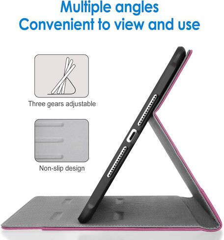 حافظة JETech لجهاز iPad مقاس 10.2 بوصة، الجيل التاسع/الثامن/السابع (2021/2020/2019) مع حامل قلم رصاص، غطاء واقٍ ناعم من مادة TPU بحامل متعدد الزوايا، تنبيه/غفو تلقائي (ذهبي وردي) in Kuwait