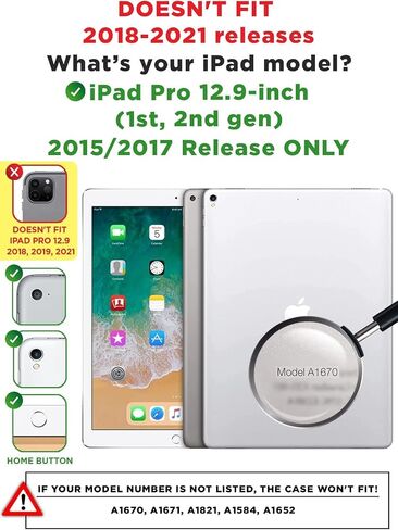 حافظة Cooper Dynamo Kids iPad Pro 12.9 الرسمية للجيل الأول/الثاني (2015/2017) | حماية غير قابلة للكسر، مقبض سحري، حامل وحامل أقلام رصاص (ليس للجيل الثالث إلى السادس من 2018-2022) (وردي علكة) in Kuwait
