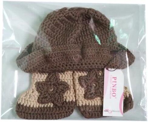 Pinbo® Baby Boys Photography Prop Crochet Knitted Cowboy Hat shoes in Saudi Arabia