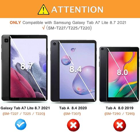 Kids Case for Samsung Galaxy Tab A7 Lite 8.7" Tablet, Built-in Screen Protector, Shockproof Handle Stand Protective Case for Samsung Galaxy Tab A7 8.7 inch 2021(SM-T220 / T225 / T227), Pink in Kuwait