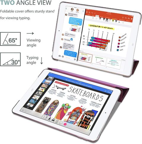 حافظة ProCase الذكية لجهاز iPad Air الإصدار الأول، حافظة واقية خفيفة الوزن للغاية مع غطاء خلفي شفاف لجهاز iPad Air 2013 موديل (A1474 A1475 A1476) - كحلي in Kuwait