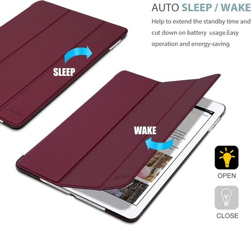 حافظة ProCase الذكية لجهاز iPad Air الإصدار الأول، حافظة واقية خفيفة الوزن للغاية مع غطاء خلفي شفاف لجهاز iPad Air 2013 موديل (A1474 A1475 A1476) - كحلي in Kuwait