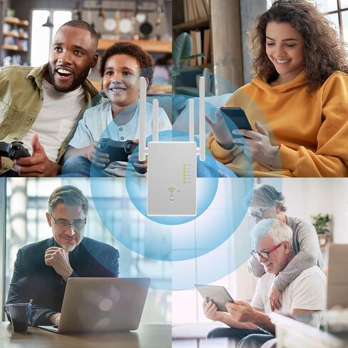 2022 WiFi Extender 1200Mbps WiFi Signal Booster for Home 6000 Sq.ft and 35 Devices, Dual Band 2.4G/5G Outdoor Signal Amplifier with Ethernet Port in Kuwait