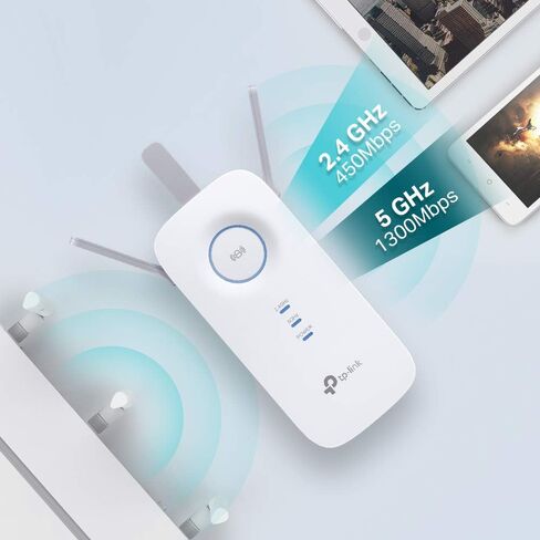موسع نطاق WiFi Tp-link AC1750 المعتمد والمجدد مع وضع السرعة العالية ومؤشر الإشارة الذكي RE450 (مجدد معتمد متجدد) in Kuwait