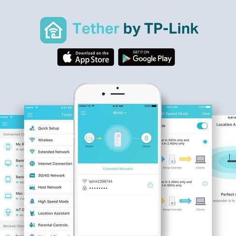 موسع نطاق WiFi Tp-link AC1750 المعتمد والمجدد مع وضع السرعة العالية ومؤشر الإشارة الذكي RE450 (مجدد معتمد متجدد) in Kuwait