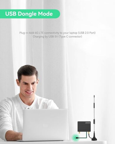 جهاز التوجيه LINOVISION Mini Industrial 4G LTE مع استهلاك منخفض للطاقة، GPS، RS232/RS485، DI/DO، وضع USB Dongle للكمبيوتر، جهاز التوجيه الخلوي لآلة البيع، المركبات، الروبوتات مع البطارية الشمسية in Kuwait