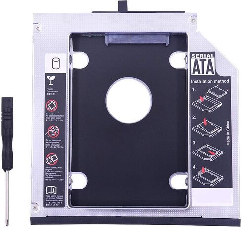 12.7mm Universal SATA 2nd HDD/SSD Caddy for Lenovo ThinkPad T420, T430, T510, T520, T530, W510, W520, W530 - Replace Your CD/DVD Optical Bay in Saudi Arabia