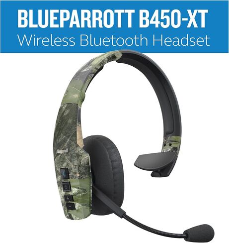 BlueParrott B450-XT Mossy Oak Obsession Edition - Noise Cancelling Bluetooth Wireless Headset – Updated Design with Industry Leading Sound & Improved Comfort, Up to 24 Hours of Talk Time, IP54-Rated in Saudi Arabia