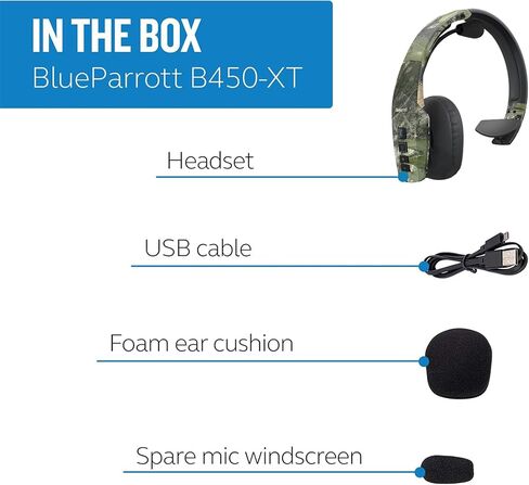 BlueParrott B450-XT Mossy Oak Obsession Edition - Noise Cancelling Bluetooth Wireless Headset – Updated Design with Industry Leading Sound & Improved Comfort, Up to 24 Hours of Talk Time, IP54-Rated in Saudi Arabia