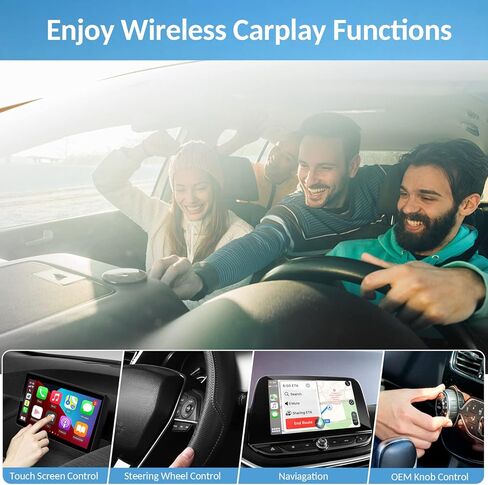 محول كاربلاي لاسلكي مطور 2023، دونجل توصيل وتشغيل لايفون مع واي فاي 5.8GHz، سهل التركيب والتحديثات عبر الانترنت، متوافق مع موديلات سيارات كاربلاي السلكية او اي ام لعام 2016 وما بعده in Kuwait