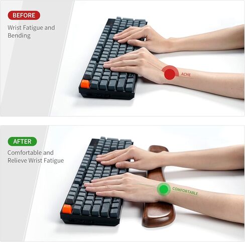 مسند معصم ColorCoral للوحة مفاتيح الكمبيوتر والفأرة، مسند معصم خشبي مريح لراحة اليد يناسب أيضًا لوحة المفاتيح الرقمية (8 بوصات) in Kuwait