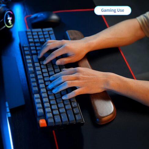 مسند معصم ColorCoral للوحة مفاتيح الكمبيوتر والفأرة، مسند معصم خشبي مريح لراحة اليد يناسب أيضًا لوحة المفاتيح الرقمية (8 بوصات) in Kuwait