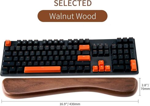 مسند معصم ColorCoral للوحة مفاتيح الكمبيوتر والفأرة، مسند معصم خشبي مريح لراحة اليد يناسب أيضًا لوحة المفاتيح الرقمية (8 بوصات) in Kuwait