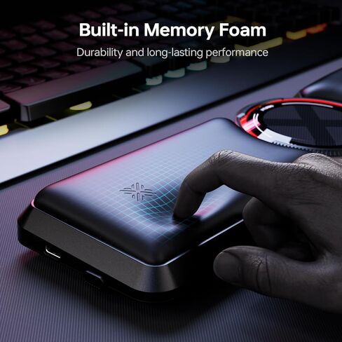 مسند معصم للكيبورد مع مراوح من اكس لايت- مسند معصم للكمبيوتر بزاوية قابلة للتعديل للمكتب، وسادة معصم مريحة متوافقة مع جميع انواع الكيبورد والماوس، سهلة الكتابة وتخفيف الام المعصم، اسود in Kuwait