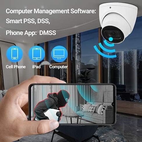 Loryta Outdoor Security 4MP Ultra Low Light Starlight+ WDR IR Turret AI IP Camera، IP67 مقاومة للطقس، تدعم POE وePOE، ميكروفون مدمج، اكتشاف المركبات والبشر، عدسة ثابتة 3.6 مم in Kuwait