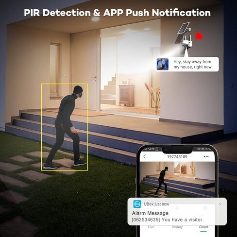 كاميرا أمان خلوية Xega 3G/4G LTE كاميرا شمسية خارجية لاسلكية، رؤية ليلية ملونة 2K HD 355 درجة/120 درجة، كشف حركة PIR، التحدث في اتجاهين، بدون WiFi، بطاقة SIM متضمنة، IP66 in Kuwait