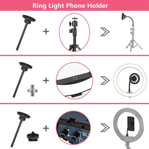 Clifod Magnetic Phone Holder for Ring Light and Tripod Stand Compatible with Magsafe, Flexible Ring Light Phone Attachment with Hot Shoe Adpater, Compatible with iPhone and All Phones in Kuwait