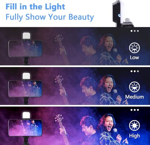 عصا سيلفي وحامل ثلاثي للهاتف، مصباح تعبئة سيلفي محمول من MQOUNY، حامل ثلاثي محمول احترافي للسفر الكل في واحد مع جهاز تحكم عن بعد، متوافق مع Android/iPhone (وردي واحد) in Kuwait