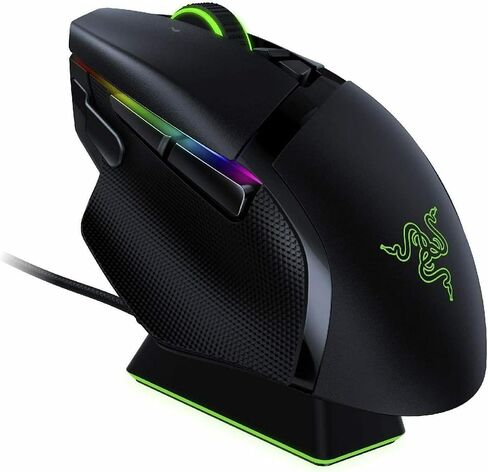 ماوس الألعاب اللاسلكي Razer Basilisk Ultimate HyperSpeed ​​مع قاعدة شحن ومستشعر بصري 20K DPI - Chroma RGB - 11 زرًا قابلاً للبرمجة - بطارية 100 ساعة - أسود كلاسيكي (متجدد) in Saudi Arabia