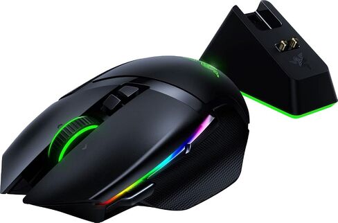 ماوس الألعاب اللاسلكي Razer Basilisk Ultimate HyperSpeed ​​مع قاعدة شحن ومستشعر بصري 20K DPI - Chroma RGB - 11 زرًا قابلاً للبرمجة - بطارية 100 ساعة - أسود كلاسيكي (متجدد) in Saudi Arabia