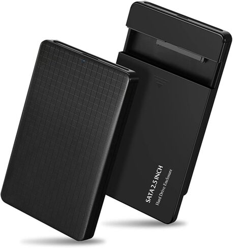 EasyULT USB 3.0 External Hard Drive Enclosure 2.5 Inch, External USB 2.5 Inch Disk, for SATA HDD and SSD 2.5 Inch and 7/9.5 mm, High Speed at 5Gbps, with USB-C to USB 3.0 Adapter, UASP-Black in Kuwait