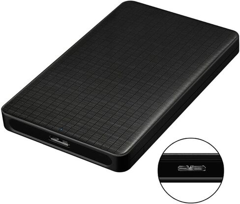 EasyULT USB 3.0 External Hard Drive Enclosure 2.5 Inch, External USB 2.5 Inch Disk, for SATA HDD and SSD 2.5 Inch and 7/9.5 mm, High Speed at 5Gbps, with USB-C to USB 3.0 Adapter, UASP-Black in Kuwait
