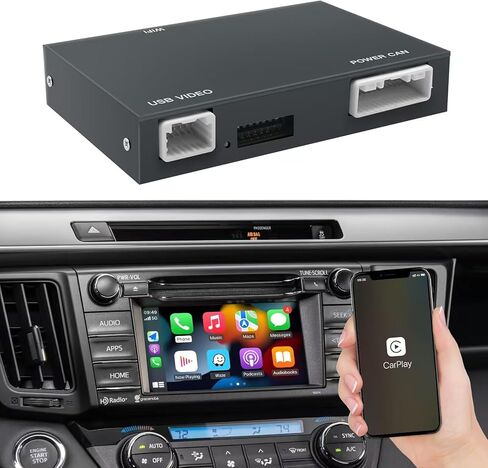 محول تلقائي Carplay/Android Autoabc لسيارة Toyota مع Entune2.0 2014-2019 يناسب تندرا/هايلاندر/RAV4/تاكوما/كامري/كورولا/أفالون/بريوس/CH-R in Kuwait