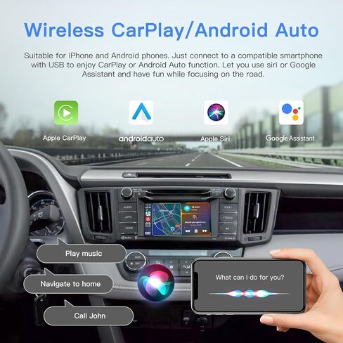 محول تلقائي Carplay/Android Autoabc لسيارة Toyota مع Entune2.0 2014-2019 يناسب تندرا/هايلاندر/RAV4/تاكوما/كامري/كورولا/أفالون/بريوس/CH-R in Kuwait
