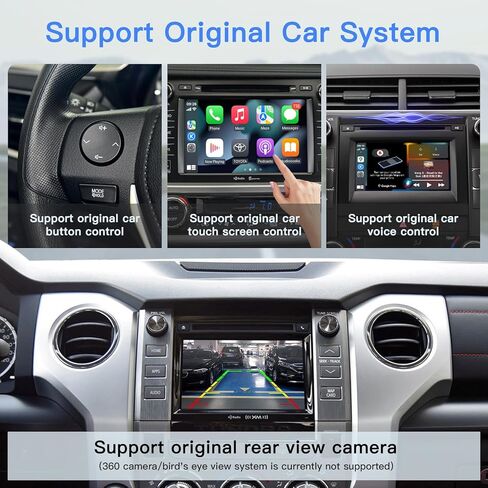 محول تلقائي Carplay/Android Autoabc لسيارة Toyota مع Entune2.0 2014-2019 يناسب تندرا/هايلاندر/RAV4/تاكوما/كامري/كورولا/أفالون/بريوس/CH-R in Kuwait