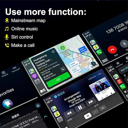 محول تلقائي Carplay/Android Autoabc لسيارة Toyota مع Entune2.0 2014-2019 يناسب تندرا/هايلاندر/RAV4/تاكوما/كامري/كورولا/أفالون/بريوس/CH-R in Kuwait